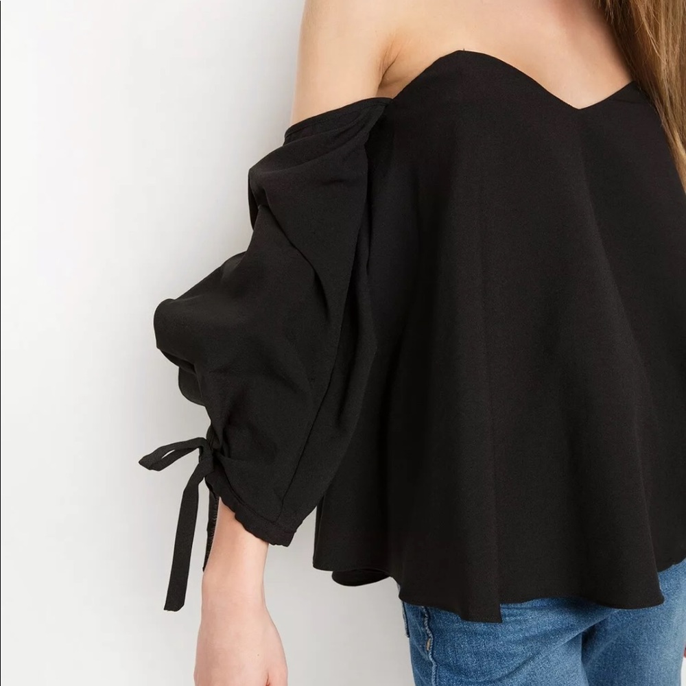 Pixie Market The Shoulder Balloon Sleeve Blouse